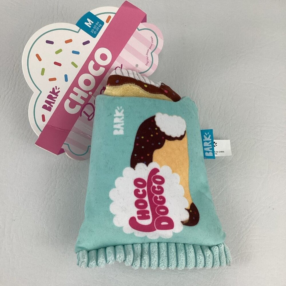 Bark Box Medium Plush Dog Pet Toy Crinkle Squeaker Choco Doggo Choco Taco New